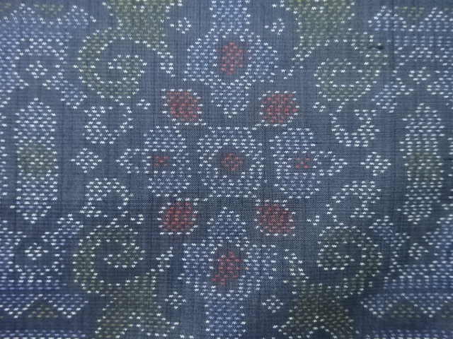 JAPANESE KIMONO / ANTIQUE KIMONO / DORO OSHIMA TSUMUGI / WOVEN SARASA